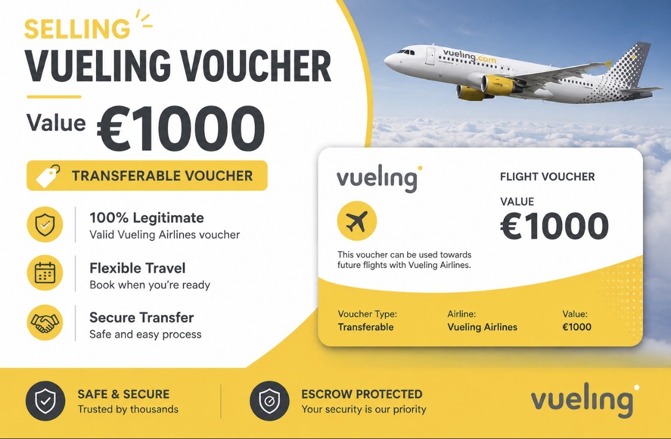 Flight Voucher - Vueling Airline | Total Price: €1000